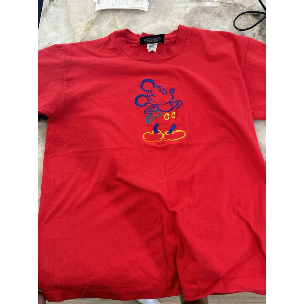 Disney Mickey Mouse Men's Red Shirt Vintage, XL, Single Stitch, USA